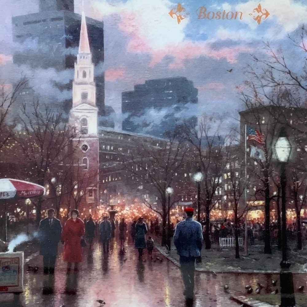 Boston (boston commons) by Thomas Kincaide Porcelain Plate (1994)